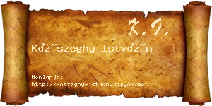 Kőszeghy István névjegykártya